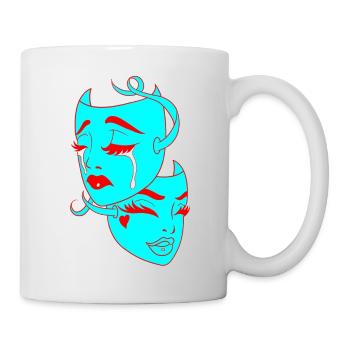 Belle femme peinture art visage femme colorée - Mug blanc - blanc - Droite