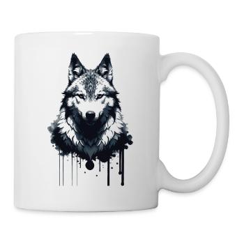Wolf,Ink,Painting,Front,Graffiti,Black - Mug - white - Right