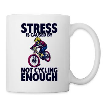 Le stress est causé par le fait de ne pas faire assez de vélo 4 - Mug blanc - blanc - Droite