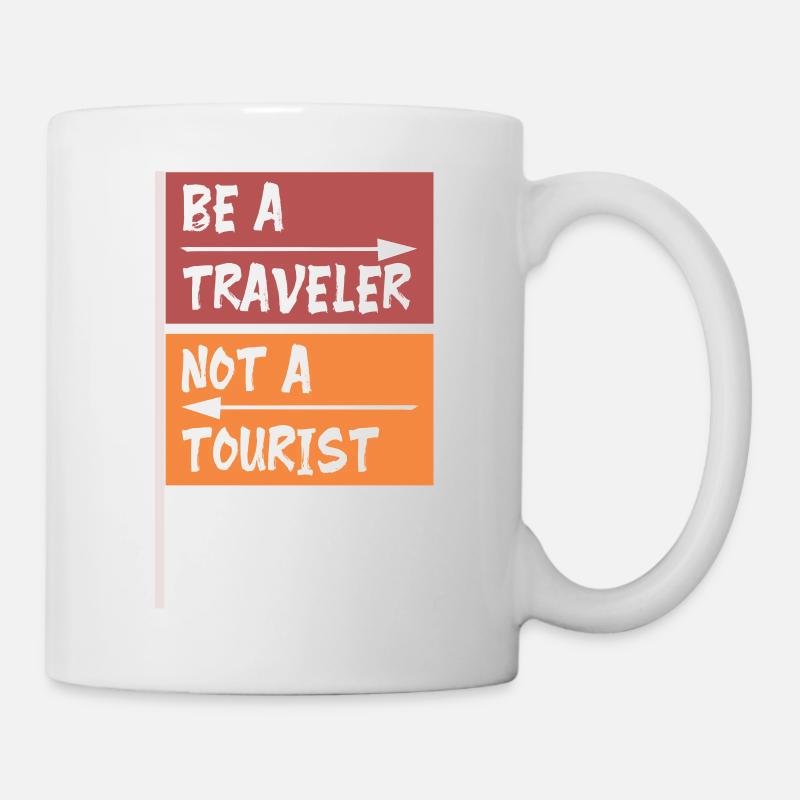 Be a traveler not a tourist - Mug blanc - blanc