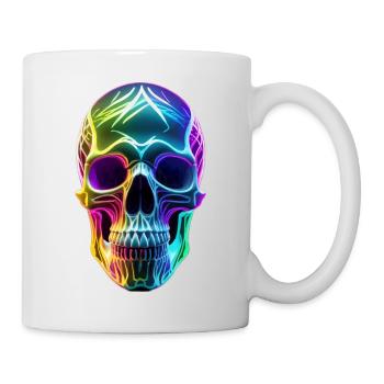 Neonfarbener Totenkopf - Tasse - Weiß - Rechts