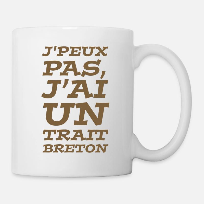 J'peux pas, j'ai un trait breton - Mug blanc - blanc