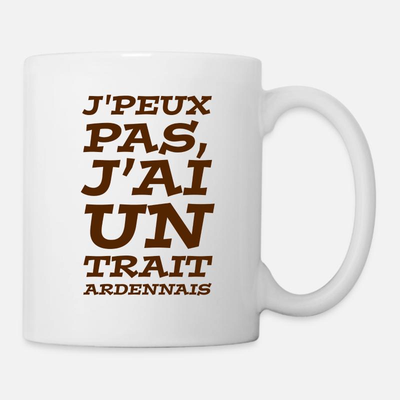 J'peux pas, j'ai un trait ardennais - Mug blanc - blanc