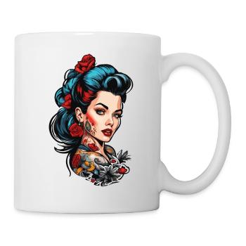 Rockabilly / Pin-up Girl / Frauenpower / 50er - Tasse - Weiß - Rechts