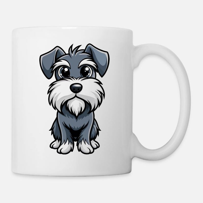 Skeptische Miniaturschnauzer Kopf neigen Kunst - Tasse - Weiß
