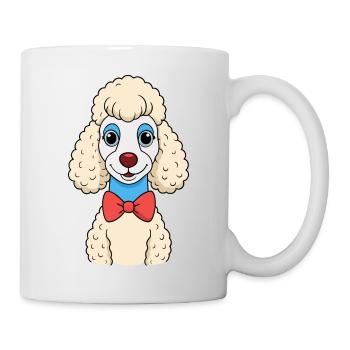 Eleganter Pudel mit Fliege - Tasse - Weiß - Rechts