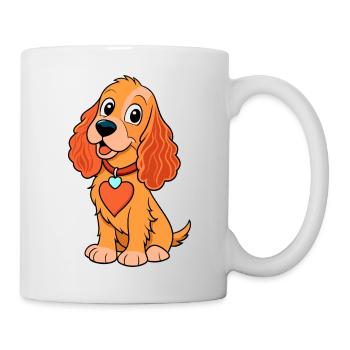 Aimer l’art numérique de l’épagneul Cocker - Mug blanc - blanc - Droite