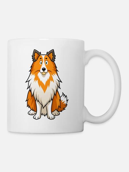 Alert Shetland Sheepdog Digital Art - Mug - white