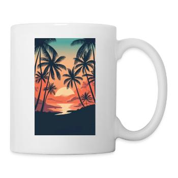 beach palmier mer - Mug blanc - blanc - Droite