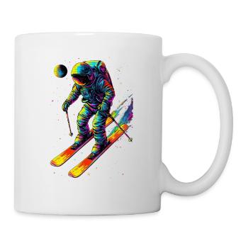 Raumfahrer auf Skiern - Tasse - Weiß - Rechts