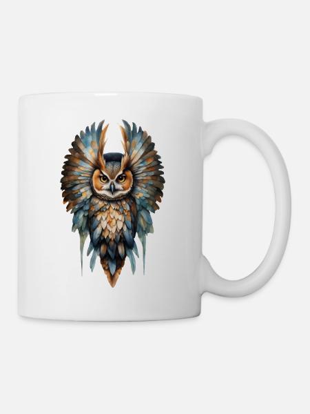 Mystische Eule - Tasse - Weiß
