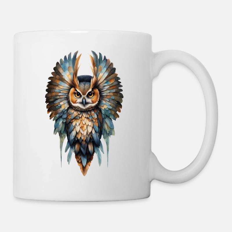Mystische Eule - Tasse - Weiß