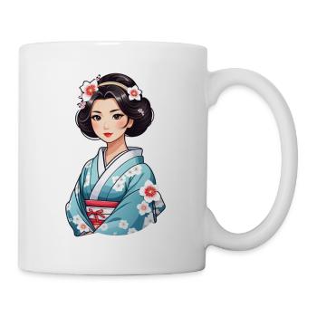 Japanese woman in kimono - Japan - manga - Mug - white - Right