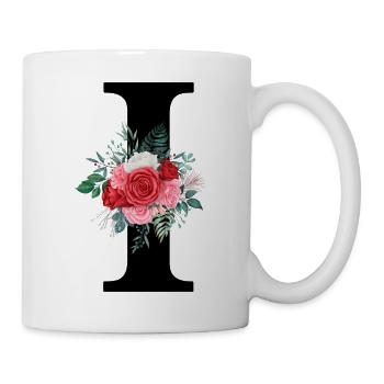 Red Floral Letter I - Mug - white - Right
