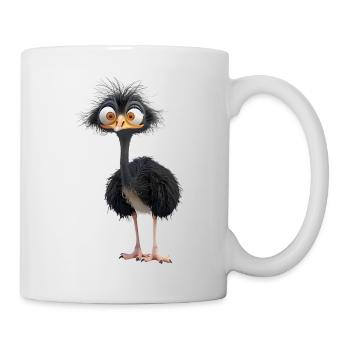 Une drôle d’autruche oiseau - Mug blanc - blanc - Droite