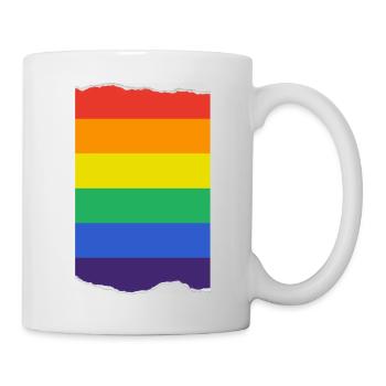 Torn Pride Flag - LGBT Freedom and Resistance - Mug - white - Right