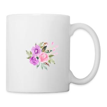 Lettre S floral violet - Mug blanc - blanc - Droite