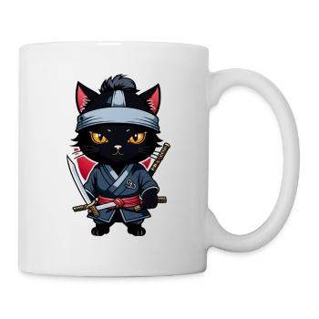 Ninja Cat - Samurai Kitten - Mug - white - Right