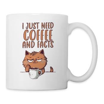 Kaffee & Fakten - Tasse - Weiß - Rechts