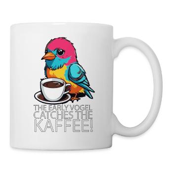 The Early Vogel catches the Kaffee Frühaufsteher - Tasse - Weiß - Rechts