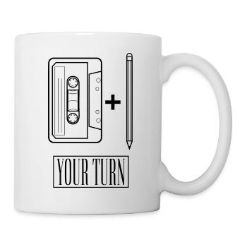 Cassette Chemise rétro avec stylo - Mug blanc - blanc - Droite