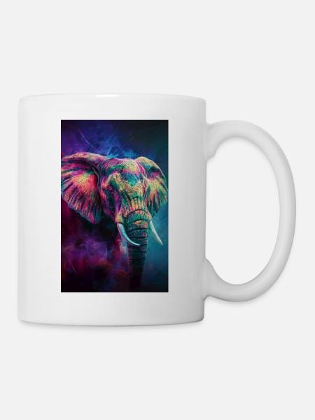 Elefanten Portrait - Tasse - Weiß
