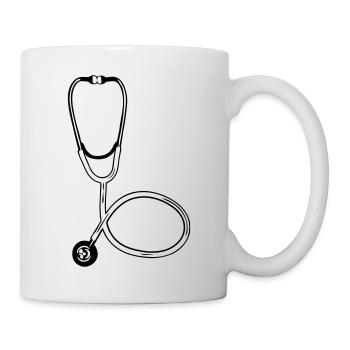 Doctor Stethoscope Symbol Medical Hear Expertise - Mug - white - Right