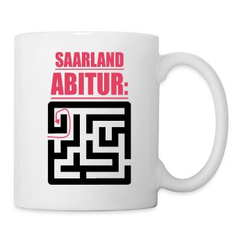 Abitur Abschluss Prüfung Sprüche lustig Saarland - Tasse - Weiß - Rechts