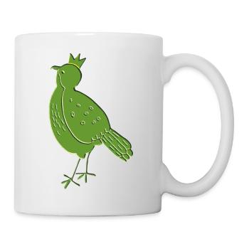 vogel grün - Tasse - Weiß - Rechts