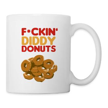 F*CKIN' DIDDY DONUTS-ZENSIERT-NEGS URBANER SPORT - Tasse - Weiß - Rechts