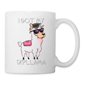 Ich habe Mein Dipllama - LLama Lover, Schule - Tasse - Weiß - Rechts