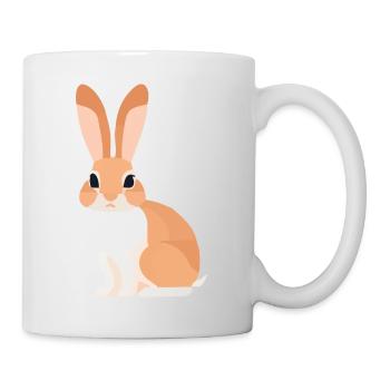 Hase Kaninchen mit großen Ohren an Ostern - Tasse - Weiß - Rechts