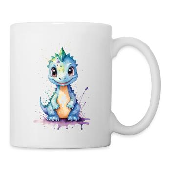 Aquarelle joie Kawaii Dinosaure - Mug blanc - blanc - Droite