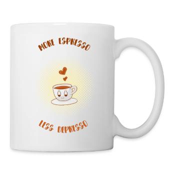 Espresso, Coffee, Kaffee, Latte, Geschenkidee, Fun - Tasse - Weiß - Rechts
