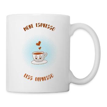 Espresso, Coffee, Kaffee, Latte, Geschenkidee, Fun - Tasse - Weiß - Rechts