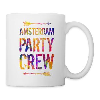 Amsterdam Party Crew Spruch - Tasse - Weiß - Rechts