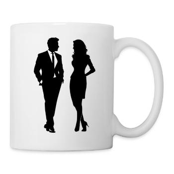 Geschäftspaar Silhouette - Tasse - Weiß - Rechts