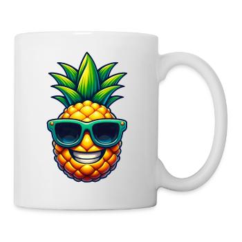 Cool Pineapple with Sunglasses Kawaii - Mug - white - Right