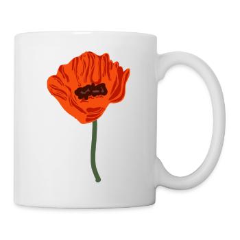 red flowering poppies - Mug - white - Right