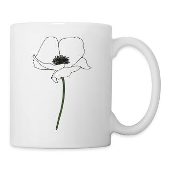 mohnblume weiss - Tasse - Weiß - Rechts