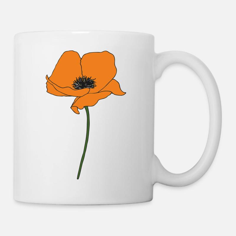 Orange coquelicot - Mug blanc - blanc