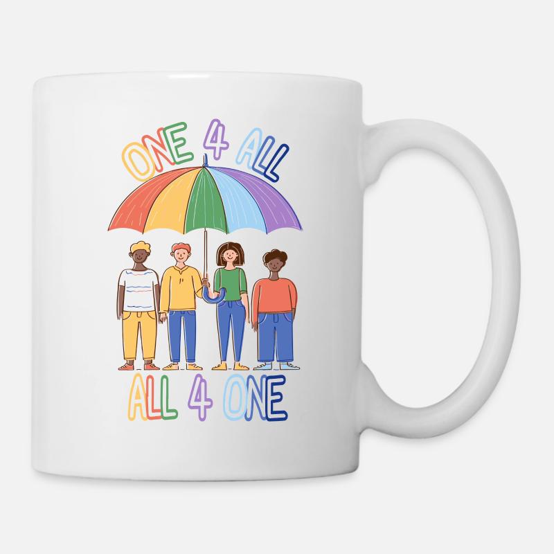 Rainbow PrideTeam, all 4 one and one 4 all! - Mug - white