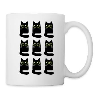 Neuf Petits Chats Noirs - Mug blanc - blanc - Droite