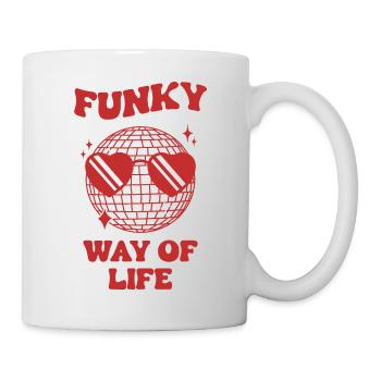 Funky way of life Shirt Disco Retro illustration - Mug - white - Right
