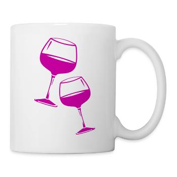 Verre à vin vin rouge icône - Mug blanc - blanc - Droite