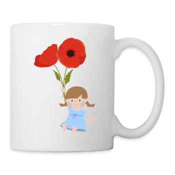 Little girl with poppies - Mug - white - Right
