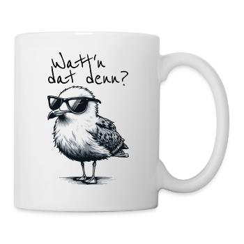 Watt’n dat denn Coole Möwe Nordsee Spruch - Mug blanc - blanc - Droite