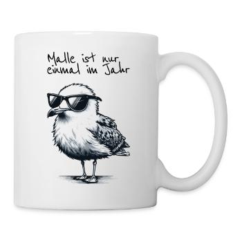 Malle's Only Once a Year Mallorca Seagull Shirt - Mug - white - Right