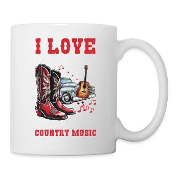 I Love Cowboy Boots Pickup Trucks, Country Music - Tasse - Weiß - Rechts