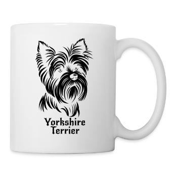 Yorkshire Terrier Hund Dog Welpen Bestseller - Tasse - Weiß - Rechts